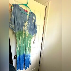 Blue and Green Tie-Dye Simply Southern Dress